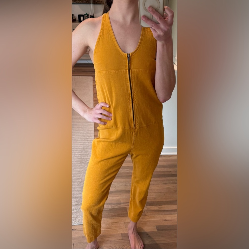 RACHEL COMEY Denim Orange Zip-Front Jumpsuit